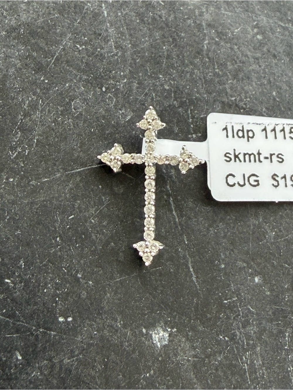 14kt White Gold Diamond Cross